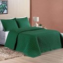 Ver imagem 3 de Kit Cobre Leito Espanha Casal Queen 03 Peças 200 Fios Matelado White Line - Verde Esmeralda