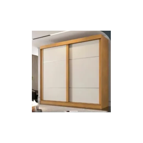 Guarda Roupa Casal 2 Portas de Correr 6 Gavetas 240cm Trancoso Cinamomo/Off White - Valverde