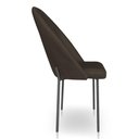 Ver imagem 5 de Kit 6 Cadeiras Poltrona de Jantar Ariel Suede Marrom Pés de Ferro Preto - Pallazio