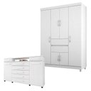 Ver imagem 1 de Cômoda London e Guarda Roupa Solteiro Ecom 2 Branco Flex - Demóbile