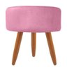 Puff Decorativo Redondo Com Pés Palito Rosa - 2