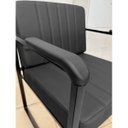 Ver imagem 5 de Poltrona Decorativa Recepção Salão Clínica Base de Ferro Corino Preto