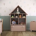 Ver imagem 3 de Casinha Organizadora de Brinquedos Infantil 100% Mdf Plancasa Sal Rosa