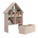 Ver imagem 1 de Casinha Organizadora de Brinquedos Infantil 100% Mdf Plancasa Sal Rosa