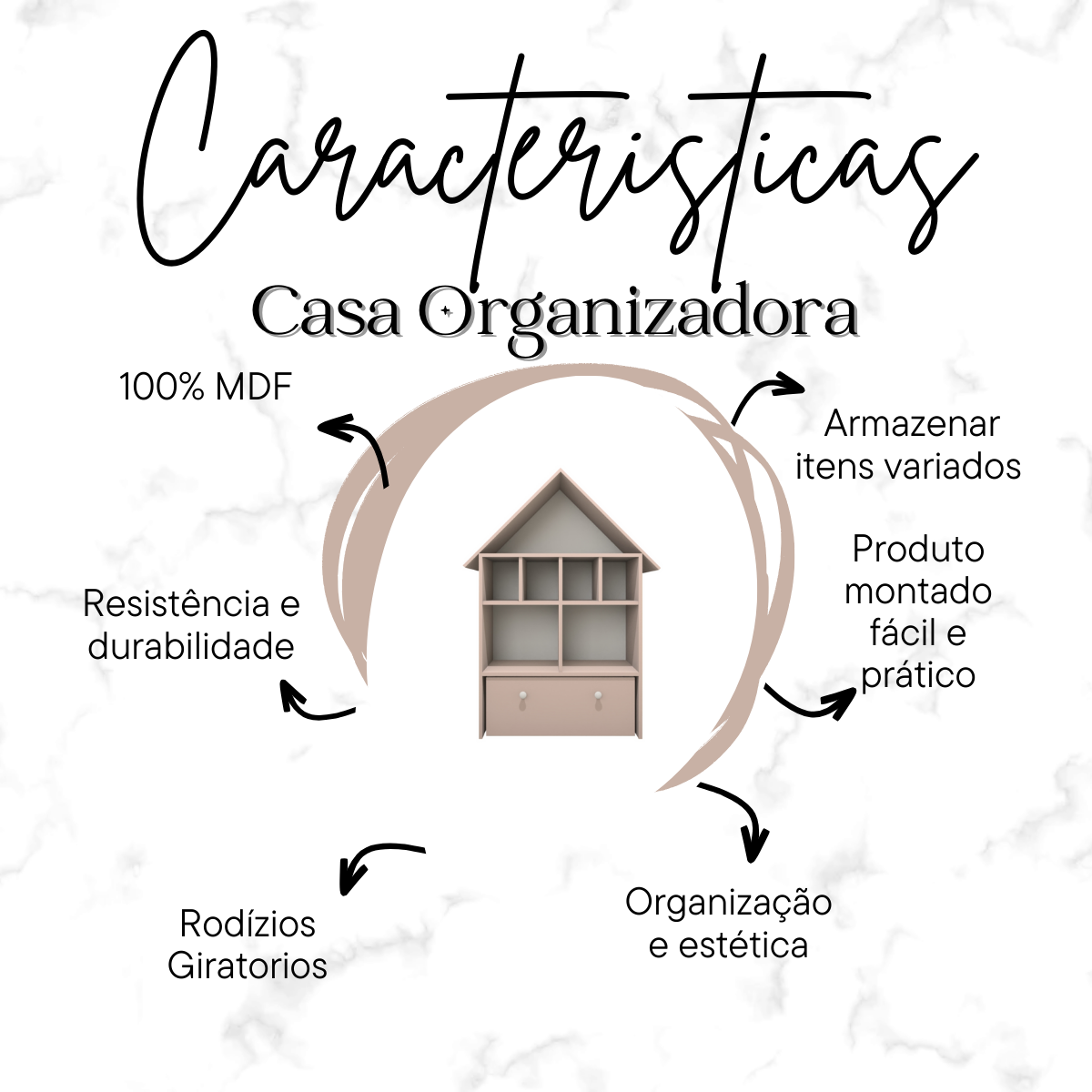 Casinha Organizadora de Brinquedos Infantil 100% Mdf Plancasa Sal Rosa - 6