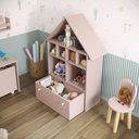 Ver imagem 2 de Casinha Organizadora de Brinquedos Infantil 100% Mdf Plancasa Sal Rosa