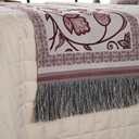 Ver imagem 3 de Kit 5 Peças Peseira Casal Padrão e Queen com Almofadas Cheias Dupla Face Grécia Jacquard Cor Vinho
