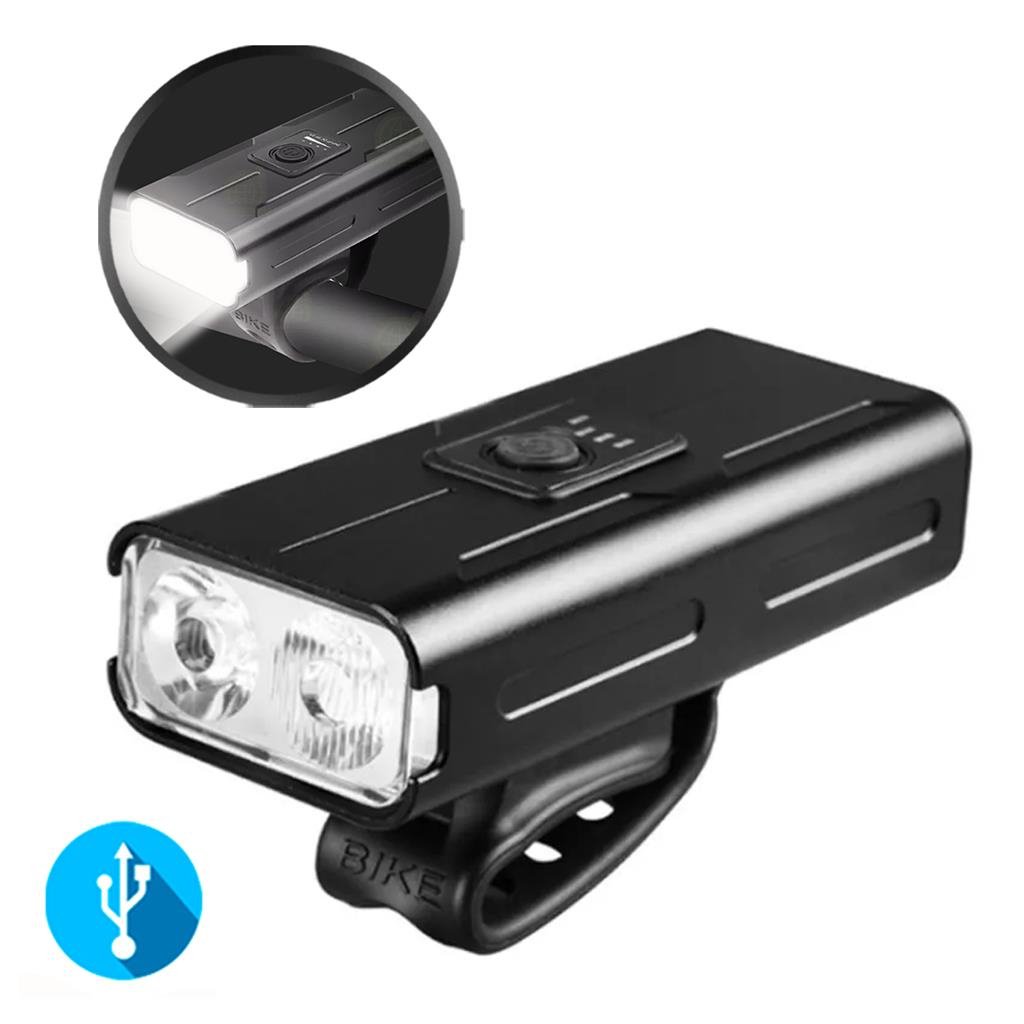 Farol (lanterna) para Bike - Led Duplo Impermeavel e Recarregavel com Powerbank - 2