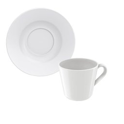 Xícara com Pires para Chá Leonora de Porcelana 185ml 6un - Tramontina 96010/237 - 4 Xícara com Pires para Chá Leonora de Porcelana 185ml 6un - Tramontina 96010/237 - 4