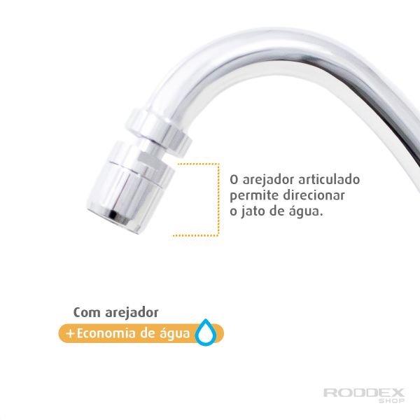 Torneira Cozinha de Parede Cromada C61 Arejador Articulado - 4