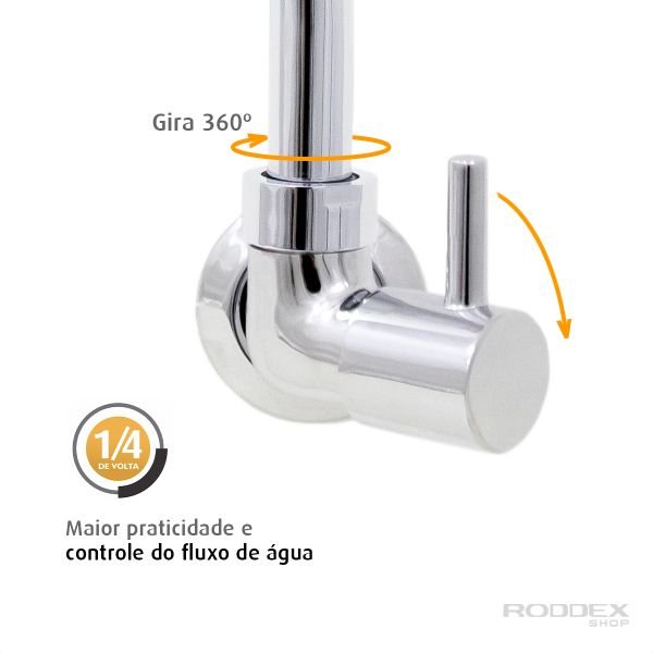 Torneira Cozinha de Parede Cromada C61 Arejador Articulado - 3