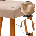 Ver imagem 3 de Mesa de Jantar Carolina 180cm Tampo MDF Laminado Detalhe Base Off White Canto Copo com 4 Cadeiras Li