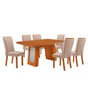 Ver imagem 2 de Mesa de Jantar Carolina 180cm Tampo MDF Laminado Detalhe Base Off White Canto Copo com 4 Cadeiras Li