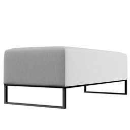 Puff Decorativo Sala de Estar Bali W01 Pés Base Ferro 120x50 cm Linho Cinza - Lyam Decor - 1