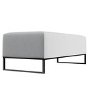 Ver imagem 1 de Puff Decorativo Sala de Estar Bali W01 Pés Base Ferro 120x50 cm Linho Cinza - Lyam Decor