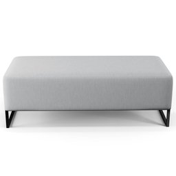 Puff Decorativo Sala de Estar Bali W01 Pés Base Ferro 120x50 cm Linho Cinza - Lyam Decor - 5