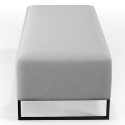 Puff Decorativo Sala de Estar Bali W01 Pés Base Ferro 120x50 cm Linho Cinza - Lyam Decor - 8