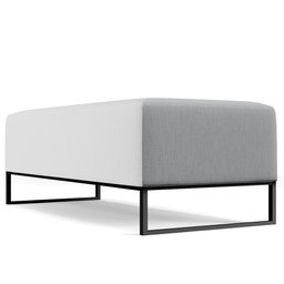 Puff Decorativo Sala de Estar Bali W01 Pés Base Ferro 120x50 cm Linho Cinza - Lyam Decor - 7