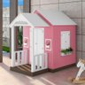 Casinha de Brinquedo Mdf com Varanda Artesanal Branco/rosa L12 - Gran Belo Casinha Infantil - 1