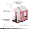 Casinha de Brinquedo Mdf com Varanda Artesanal Branco/rosa L12 - Gran Belo Casinha Infantil - 3