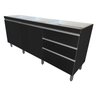 Gabinete Para Pia 2 Metros 100% Mdf Puxador Alumínio Oferta - Preto - 1