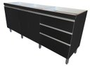 Ver imagem 1 de Gabinete Para Pia 2 Metros 100% Mdf Puxador Alumínio Oferta - Preto
