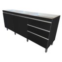 Ver imagem 1 de Gabinete Para Pia 2 Metros 100% Mdf Puxador Alumínio Oferta - Preto