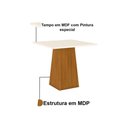 Ver imagem 5 de Conjunto: Mesa Sala Jantar Dora c/ Tampo Madeirado 90cm + 4 Cadeiras Isa Nature/Veludo Light Linho