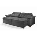 Ver imagem 2 de Sofá Retrátil e Reclinável 2,50m Estilo Estofados - Paris 2 Módulos com Velusoft D33 "cinza"