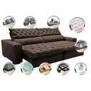 Ver imagem 3 de Sofá Retrátil e Reclinável 3.15m Molas Ensacadas Cama inBox Spazus com Bordado 3D Velusoft Café