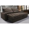 Sofá Retrátil e Reclinável 3.15m Molas Ensacadas Cama inBox Spazus com Bordado 3D Velusoft Café - 1