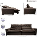 Ver imagem 2 de Sofá Retrátil e Reclinável 3.15m Molas Ensacadas Cama inBox Spazus com Bordado 3D Velusoft Café