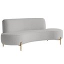 Ver imagem 1 de Sofá Orgânico 2 Lugares 150cm Argos Pés Ouro Fosco Bouclé Cinza Claro - Nexta Casa