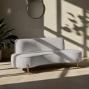 Ver imagem 2 de Sofá Orgânico 2 Lugares 150cm Argos Pés Ouro Fosco Bouclé Cinza Claro - Nexta Casa