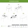 Mesa Redonda Extensível até 150cm Hono - Iaza Móveis - 3