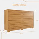Ver imagem 3 de Comoda California 8 Gavetas Chapa 15mm com Moldura Frisada Puxador Moderno Cinamomo Benetil Moveis