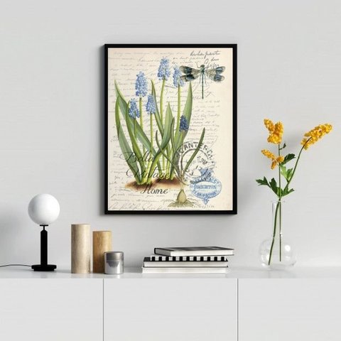 Quadro Decorativo Vintage Home- Botânica 24x18cm:madeira Preta