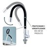 Kit 2 Torneiras Tubo Flexível de Bancada Preta 360° 1/4 de Volta com Acionamento Suave Preto - 5