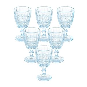 Conjunto Detaças de Vidro 360ml 6 Peças Madrid Azul Claro – Casambiente