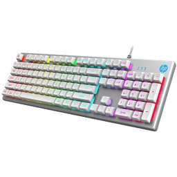 Teclado Gamer USB K500F Prata HP - 2