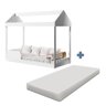 Cama Infantojuvenil de Chão Casinha com Colchão Branca Dakota Gabrielli - 1