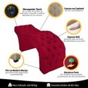 Ver imagem 6 de Maca Estofada Capitonê Largura 70 cm com Massagem Veludo Vermelho Sofa Store