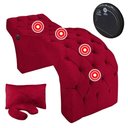 Ver imagem 1 de Maca Estofada Capitonê Largura 70 cm com Massagem Veludo Vermelho Sofa Store