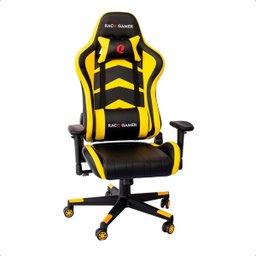 Cadeira Gamer Regulável Ergonômica Confortável Premium - Amarelo - 3