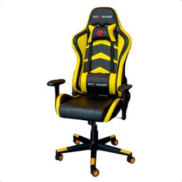 Cadeira Gamer Regulável Ergonômica Confortável Premium - Amarelo - 2