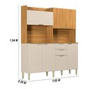 Ver imagem 3 de Cozinha Compacta Pitaya 7 Portas 2 Gavetas - Cinamon Touch/Off White