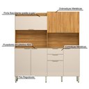 Ver imagem 5 de Cozinha Compacta Pitaya 7 Portas 2 Gavetas - Cinamon Touch/Off White