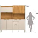 Ver imagem 6 de Cozinha Compacta Pitaya 7 Portas 2 Gavetas - Cinamon Touch/Off White