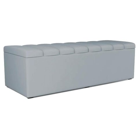 Recamier Calcadeira Bau 140 cm Dalia Suede Cinza Artte