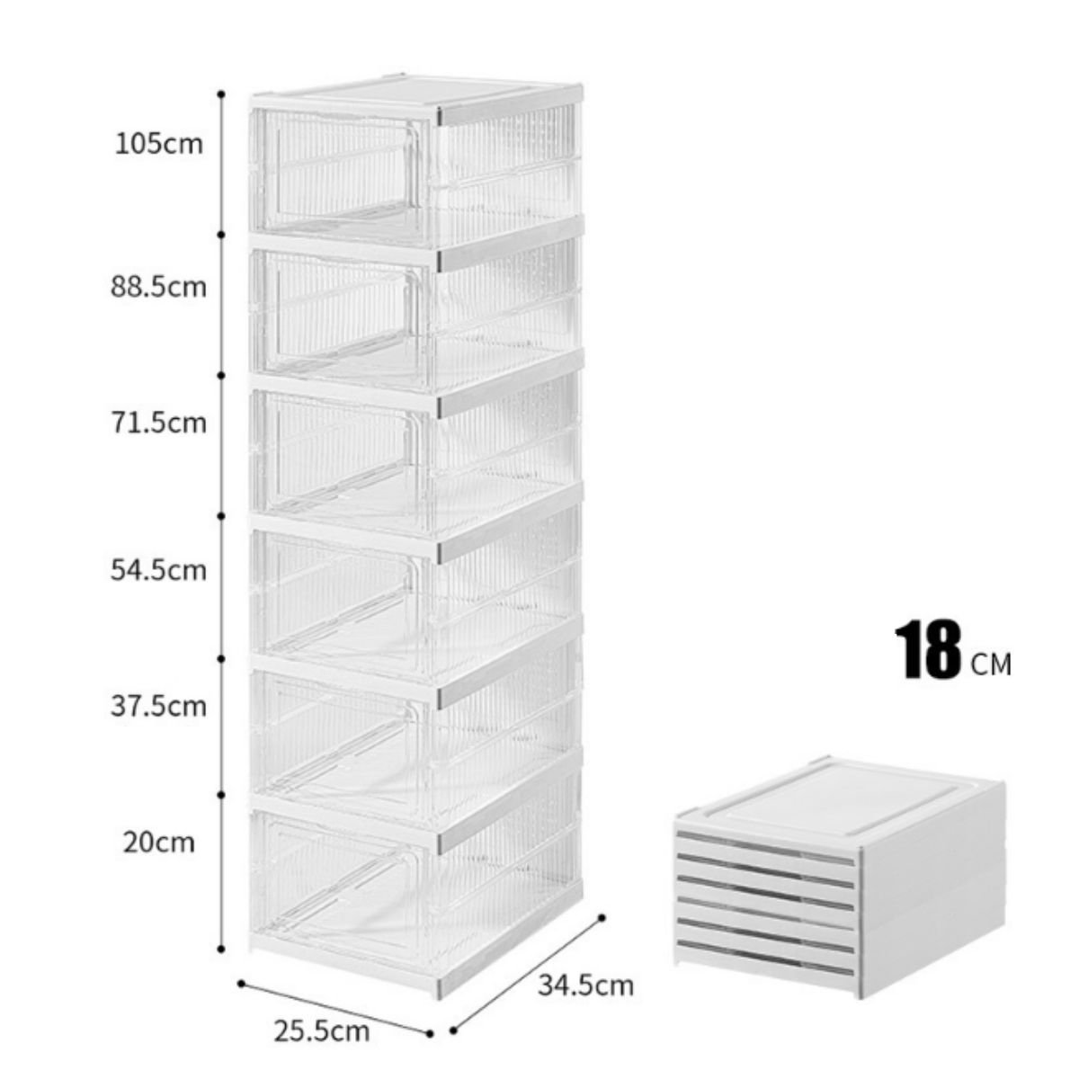 2 Sapateira Vertical Organizadora Dobrável Modular 6 Andares - 8